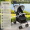 tectake® Buggy Emma - Kinderwagen - Inklapbaar 5-puntsgordel verstelbare rugleuning - Zwart/grijs