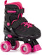 Aventuri Verstelbare Rolschaatsen - Semi-softboot - Verstelbaar Maat 35-38 (M) - Voor Meisjes - Zwart/Roze