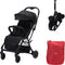 Cabino Buggy Compact V2 - Plooibuggy tot 22 kg - Lichtgewicht & Compact - Zwart
