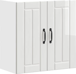 vidaXL - Keukenwandkast - Lucca - bewerkt - hout - hoogglans - wit