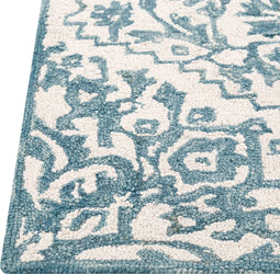 AHMETLI - Vloerkleed - Blauw - 140 x 200 cm - Wol