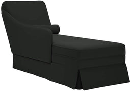 vidaXL - Chaise - longue - met - bolster - en - rechterarmleuning - fluweel - zwart