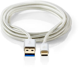 Nedis CCTB61600AL10 - USB 3.2 Kabel - 100 cm - Aluminium