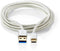 Nedis CCTB61600AL10 - USB 3.2 Kabel - 100 cm - Aluminium