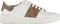 Guess Verona Stripe - Leren sneakers - Beige band met logo - Wit/Beige