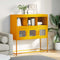 vidaXL - Dressoir - 100,5x39x107 - cm - koudgewalst - staal - mosterdgeel