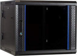 DSIT 9U wandkast (kantelbaar) met glazen deur 600x600x500mm (BxDxH) - serverbehuizing - serverrack - serverkast - 19 inch