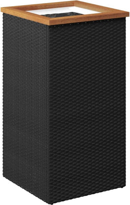vidaXL - Plantenbak - 40x40x80 - cm - poly - rattan - zwart