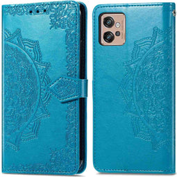 iMoshion Hoesje Geschikt voor Motorola Moto G32 Hoesje Met Pasjeshouder - iMoshion Mandala Bookcase - Turquoise