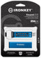 Kingston IronKey Keypad 200 - USB-stick 256GB - Hardwareversleuteling FIPS 140-3 niveau 3 - Blauw