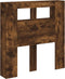 Hoofdeinde met LED 100x18,5x103,5 cm bewerkt hout gerookt eiken