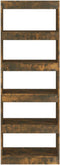 vidaXL - Boekenkast/kamerscherm - 60x30x166 - cm - spaanplaat - gerookt - eiken