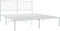 vidaXL - Bedframe - met - hoofdbord - metaal - wit - 150x200 - cm