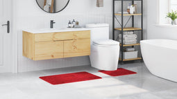 vidaXL - 2-delige - badmat - set - rood - polypropyleen - antislip