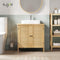 Eugad Badkamerkast Bamboo met 2 Deuren - Staande Waskast - Bamboe/Naturel - 60 x 30 x 60 cm