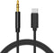 Aux Kabel USB C Auto - USB C naar Headphone Jack Audio Aux Kabel - 3,5 mm - 1 Meter - Zwart