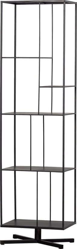 WOOOD Exclusive Jiske Boekenkast - Metaal - Zwart - 184x50x35