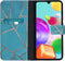 iMoshion Hoesje Geschikt voor Samsung Galaxy A41 Hoesje Met Pasjeshouder - iMoshion Design Softcase Bookcase - Goud / Meerkleurig / Blauw / Blue Graphic