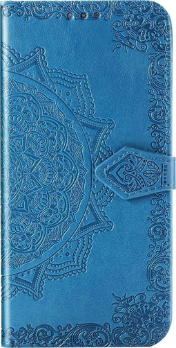 Hoesje Met Pasjeshouder Geschikt voor Motorola One Hyper - Mandala Bookcase - Turquoise