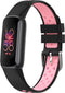 iMoshion Bandje Geschikt voor Fitbit Luxe/Roze - iMoshion Siliconen sport band zilveren gesp zonder pinnetje - Zwart