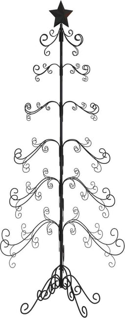 vidaXL - Kerstdecoratie - kerstboom - 215 - cm - metaal - zwart
