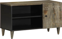vidaXL - Tv-meubel - 80x31,5x46 - cm - massief - mangohout - lichtgrijs