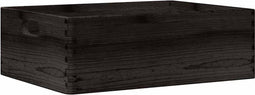 vidaXL - Houten - kist - met - handvatten - 40x30x13 - cm - massief - grenenhout - zwart