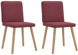 vidaXL - Eetkamerstoelen - 2 - st - stof - wijnrood