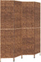 vidaXL - Kamerscherm - met - 4 - panelen - 163x180 - cm - waterhyacint - bruin