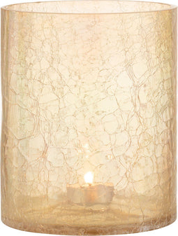 J-Line windlicht Crackle - glas - amber - large
