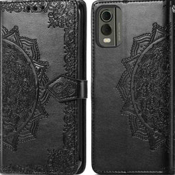 iMoshion Hoesje Geschikt voor Nokia C32 Hoesje Met Pasjeshouder - iMoshion Mandala Bookcase - Zwart