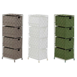 Ladenkast Home ESPRIT Groen Grijs Crème 24 x 18 x 68 cm (3 Stuks)