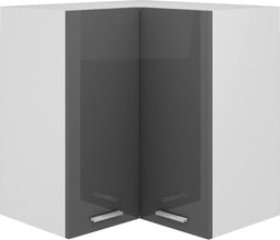 vidaXL - Hanghoekkast - Lyon - 57x57x60 - cm - bewerkt - hout - hoogglans - grijs