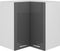 vidaXL - Hanghoekkast - Lyon - 57x57x60 - cm - bewerkt - hout - hoogglans - grijs
