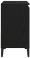 vidaXL - Wasbakkast - Zwart - Eiken - 65x33x60 - cm - Bewerkt - Hout