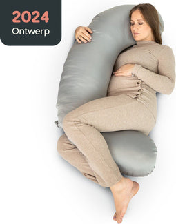 Rustige Nacht® Zwangerschapskussen C-vorm - Luxe Satijn hoes - 140CM - Ergonomisch - Hypoallergeen