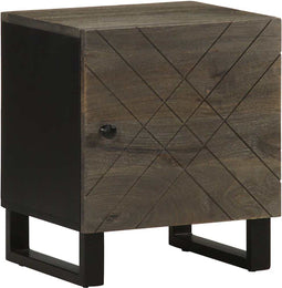 vidaXL - Nachtkastje - 40x33x46 - cm - massief - mangohout - zwart