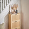 SoBuy FSR155-N - Opbergbank - Houtlook 3 Kleppen Faux Leather - Naturel