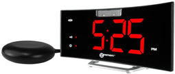 Geemarc Wake 'n Shake Curve - Wekker met luid alarm 90 dB en flitslicht - Zwart