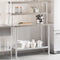 vidaXL - Keukenwerktafel - met - bovenschap - 110x55x150 - cm - roestvrij - staal