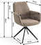 Furnihaus Milou - Draaibare Eetkamerstoel - Armleuning 360° draaifunctie - Taupe