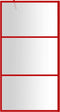 vidaXL - Inloopdouchewand - transparant - 115x195 - cm - ESG-glas - rood