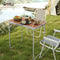 Woltu CPT8135ei - Campingtafel - Lichtgewicht Opvouwbaar Aluminium MDF - Eiken Kleur - 70 x 50 x 60 cm