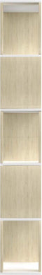 vidaXL - Boekenkast/kamerscherm - 80x24x159 - cm - wit - en - sonoma - eikenkleurig