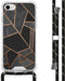 iMoshion Hoesje Geschikt voor iPhone SE (2022) / SE (2020) / 8 / 7 Hoesje Met Koord - iMoshion Design Hoesje met Koord - Zwart / Meerkleurig / Goud / Black Graphic