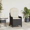 vidaXL - Ligbed - met - Kussen - Zwart - Poly - Rattan