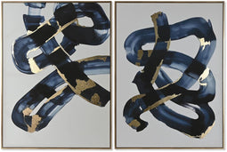 Schilderij Home ESPRIT Abstract Stads 90 x 4 x 120 cm (2 Stuks)