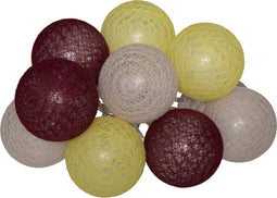 Atmosphera LED Feestverlichting - Batterijen niet inbegrepen - 10 ballen - Ø6cm - Gele variant