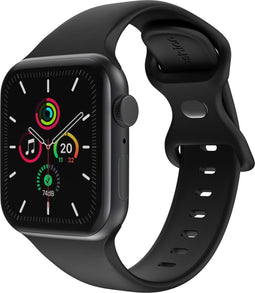 imoshion Siliconen⁺ bandje - Geschikt voor Apple Watch 1, 2, 3, 4, 5, 6, 7, 8, 9, 10 (42 mm), SE - 38/40/41 mm - Zwart - S/M