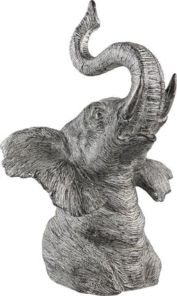 PTMD Carter Beeld Olifantenhoofd - 19,5 x 9 x 44 cm - Poly - Grijs